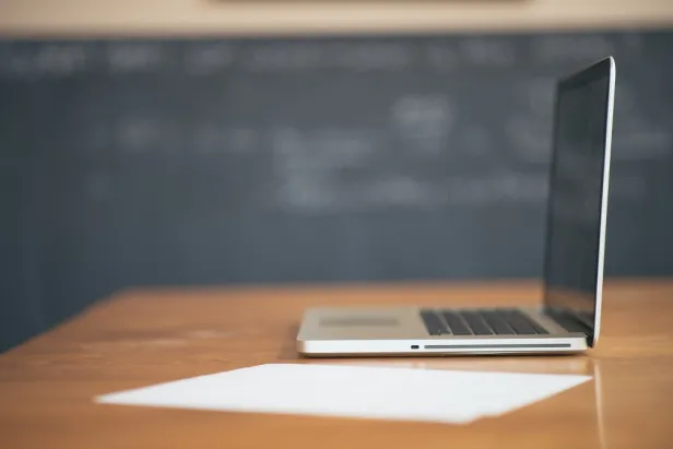 A laptop on the desk