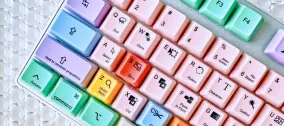 Colourful keyboard conceptualizing personalisation