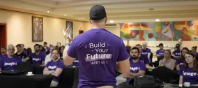 CEO addressing employees
