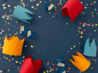 Paper crowns and confetti