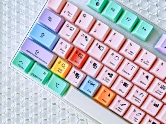 Colourful keyboard conceptualizing personalisation