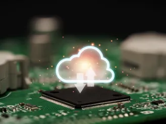 Cloud icon floating above hardware