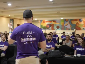 CEO addressing employees
