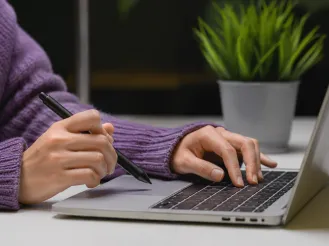 Women working at laptop