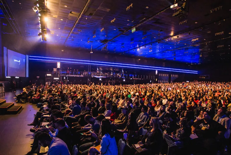 Audience watching presentation