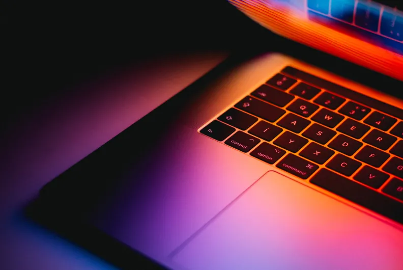 laptop with colourful gradient