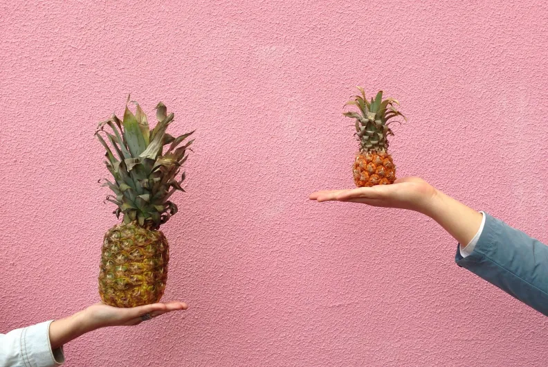 Different sized pineapples