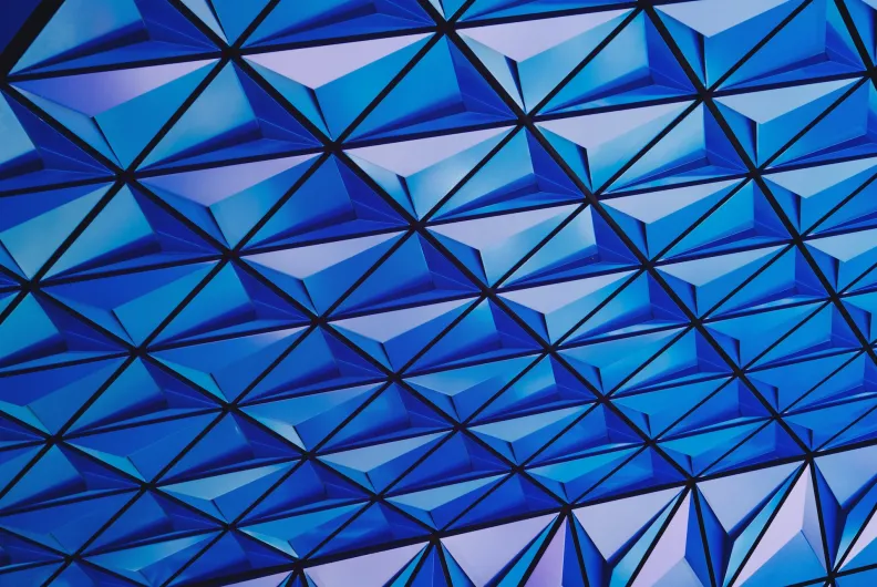 Blue glass ceiling