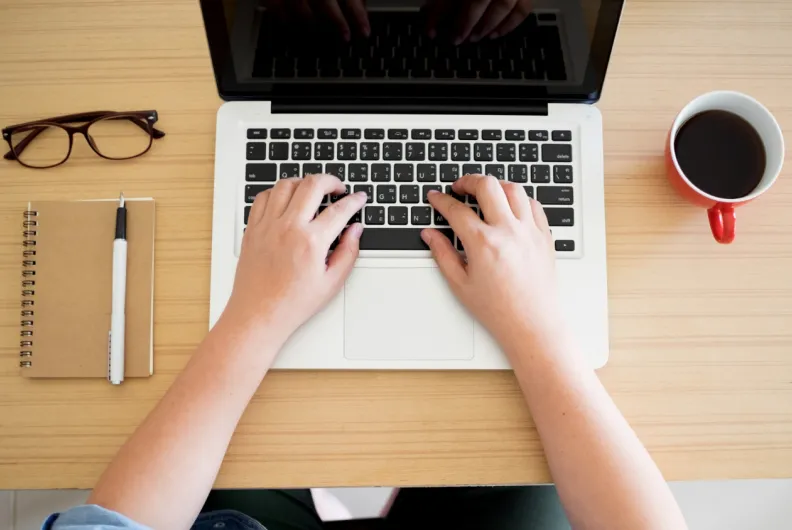 Person working on laptop