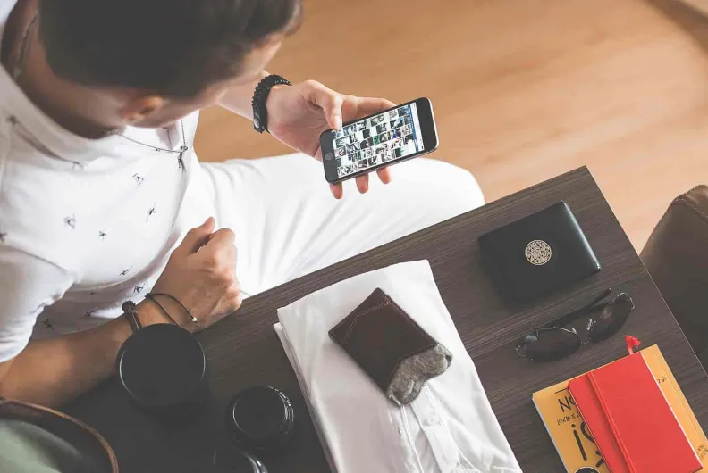 Person holding a smartphone