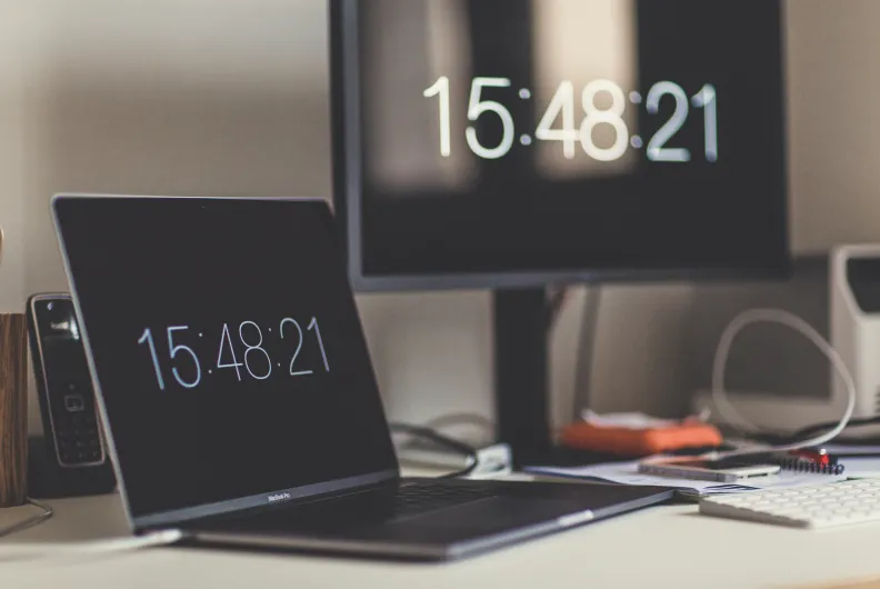 laptop on a desk